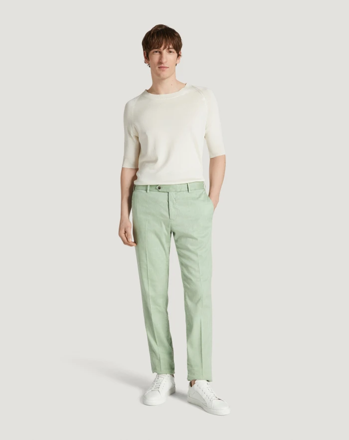 Pantaloni Torino Pantaloni Slim in lino stretch délavé Grande vendita