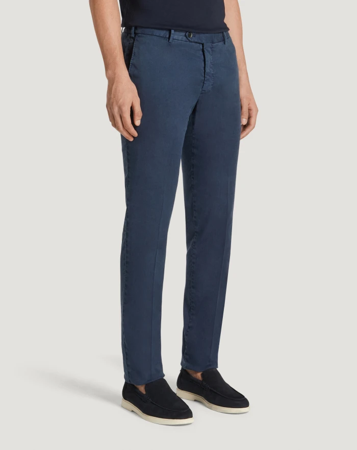 Pantaloni Torino Pantaloni Slim in lino stretch délavé Offerta natalizia