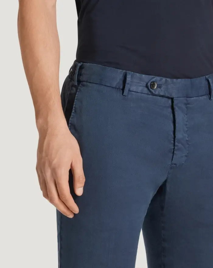 Pantaloni Torino Pantaloni Slim in lino stretch délavé Offerta natalizia
