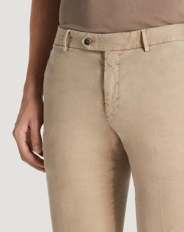 Pantaloni Torino Pantaloni Slim in lino stretch délavé Offerta San Valentino