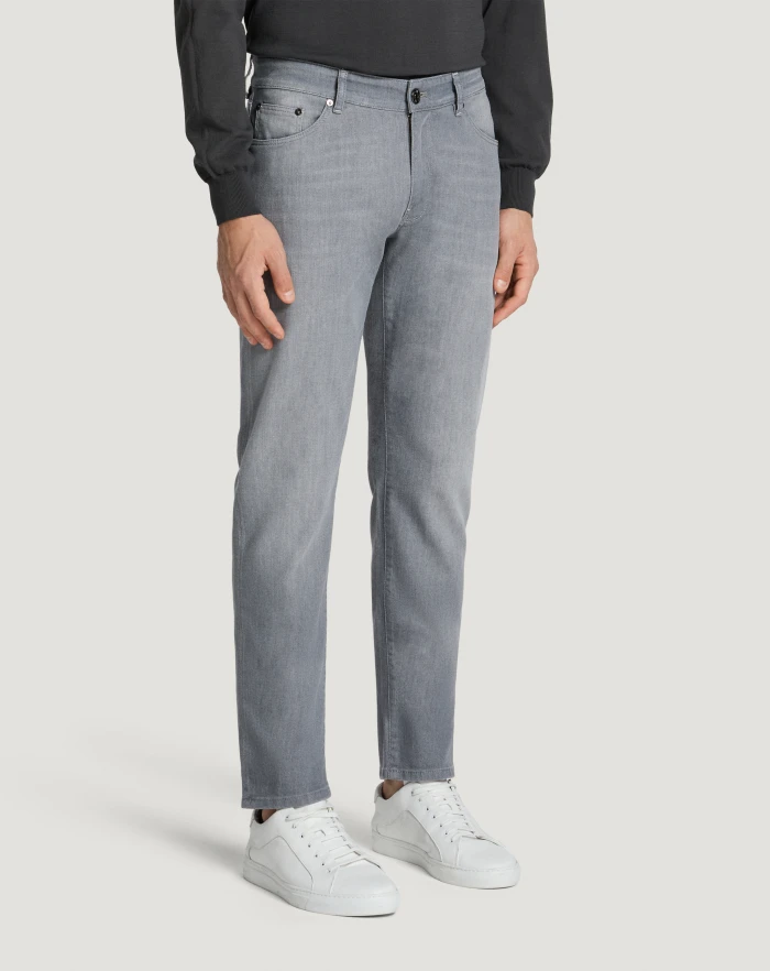 Pantaloni Torino Jeans Swing in light grey denim Ultimo giorno