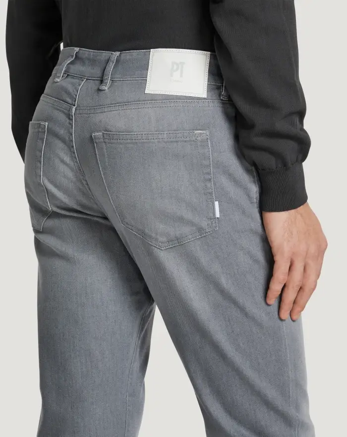 Pantaloni Torino Jeans Swing in light grey denim Ultimo giorno