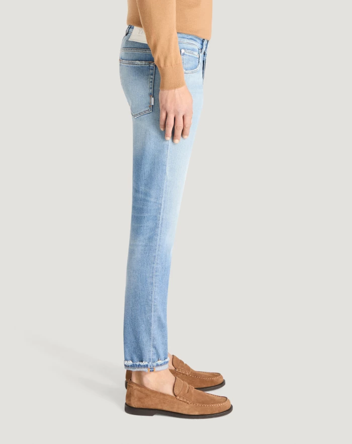 Pantaloni Torino Jeans Reggae in denim stretch indigo Sostegno trimestrale