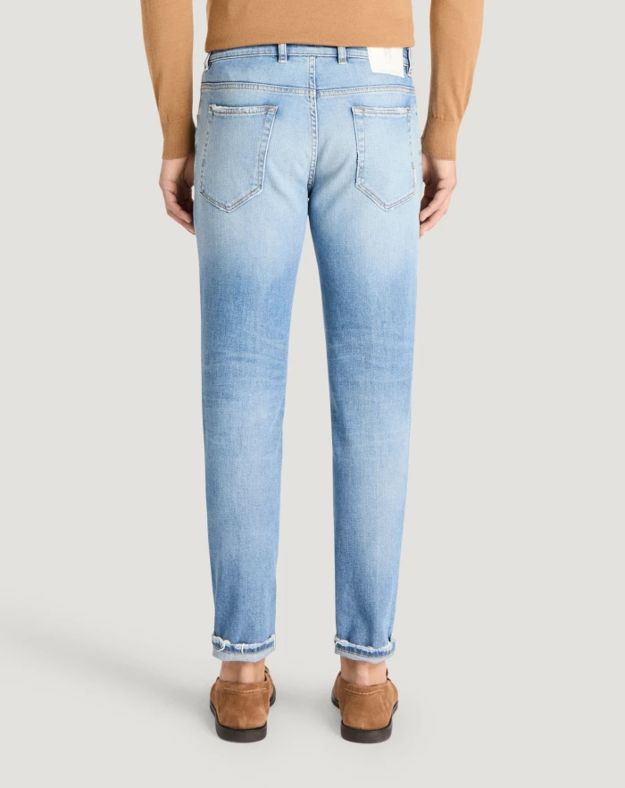 Pantaloni Torino Jeans Reggae in denim stretch indigo Sostegno trimestrale
