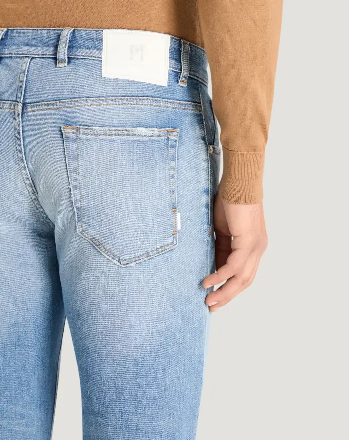 Pantaloni Torino Jeans Reggae in denim stretch indigo Sostegno trimestrale