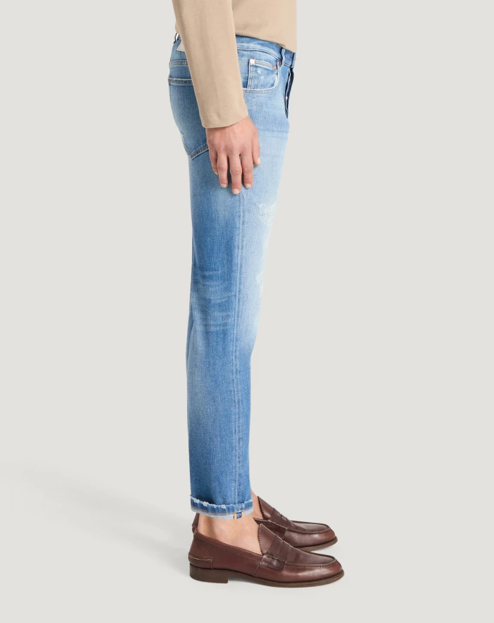 Pantaloni Torino Jeans Reggae in denim stretch indigo Enormi sconti