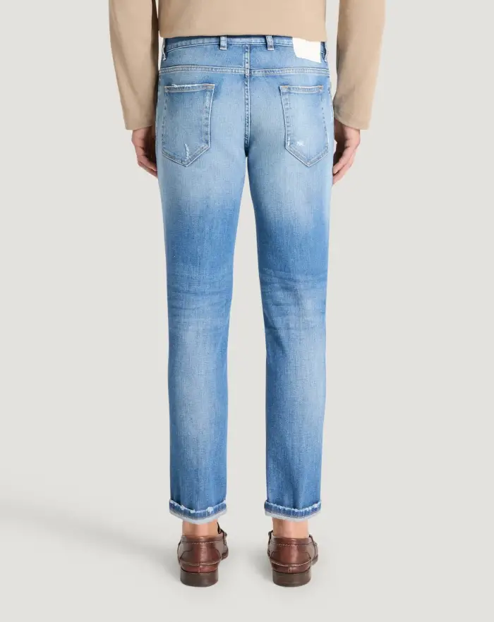 Pantaloni Torino Jeans Reggae in denim stretch indigo Enormi sconti