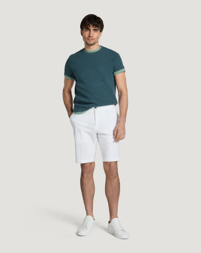 Pantaloni Torino Bermuda in gabardina stretch Italy