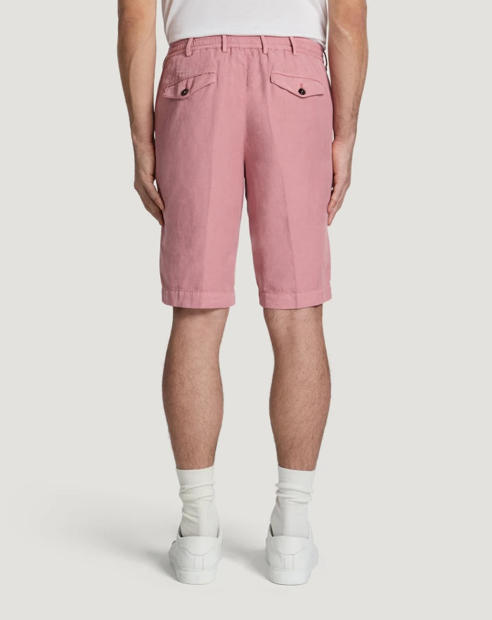 Pantaloni Torino Bermuda in cotone e lino batavia Italia