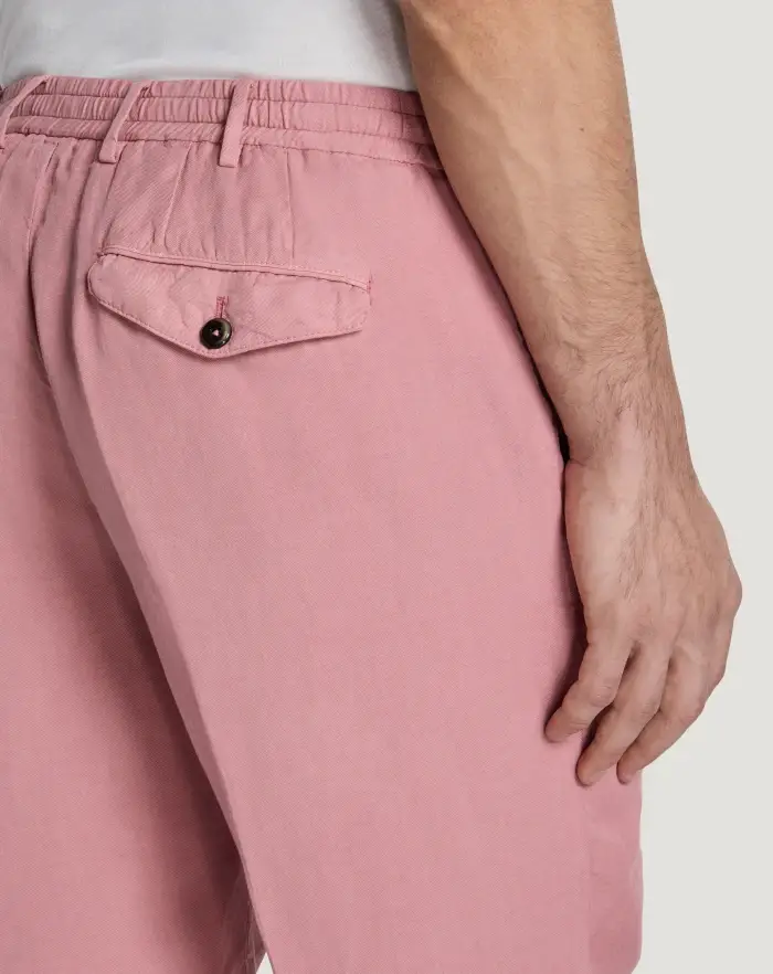 Pantaloni Torino Bermuda in cotone e lino batavia Italia