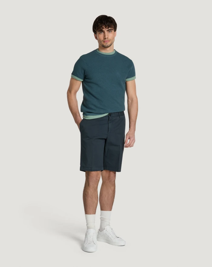 Pantaloni Torino Bermuda in gabardina stretch In Linea