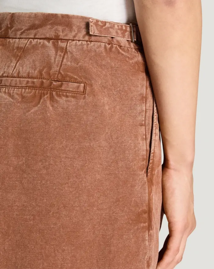 Pantaloni Torino Bermuda in twill di cotone e lino Nuovo