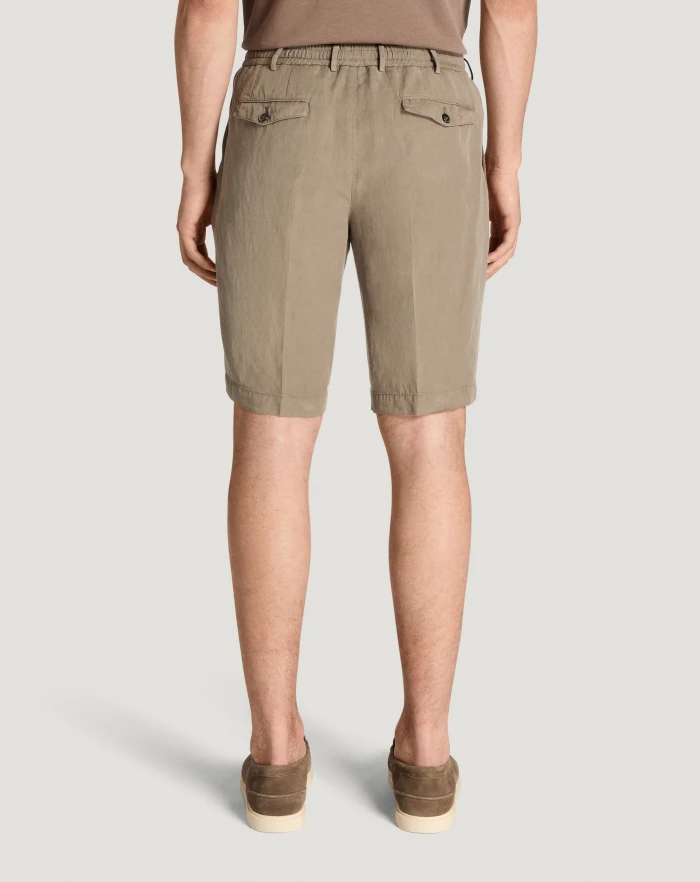 Pantaloni Torino Bermuda in cotone e lino batavia Qualità