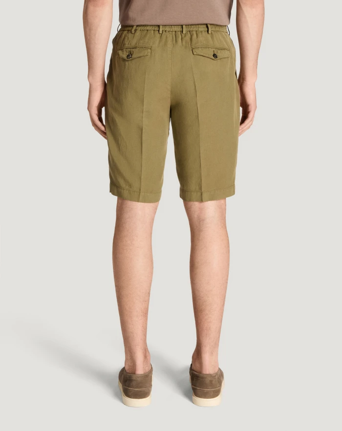 Pantaloni Torino Bermuda in cotone e lino batavia Vendita