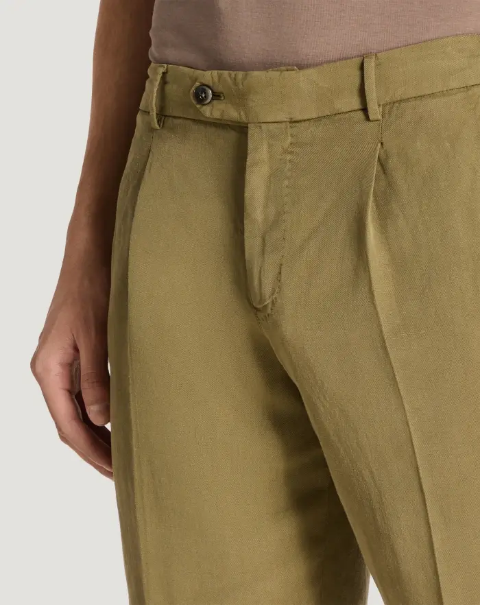 Pantaloni Torino Bermuda in cotone e lino batavia Vendita