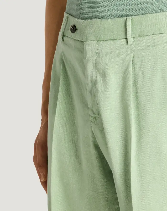 Pantaloni Torino Bermuda in lino stretch délavé Consegna Veloce
