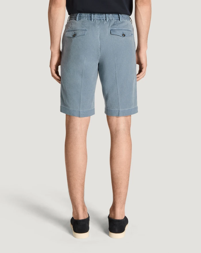 Pantaloni Torino Bermuda in lino stretch délavé Shopping Online