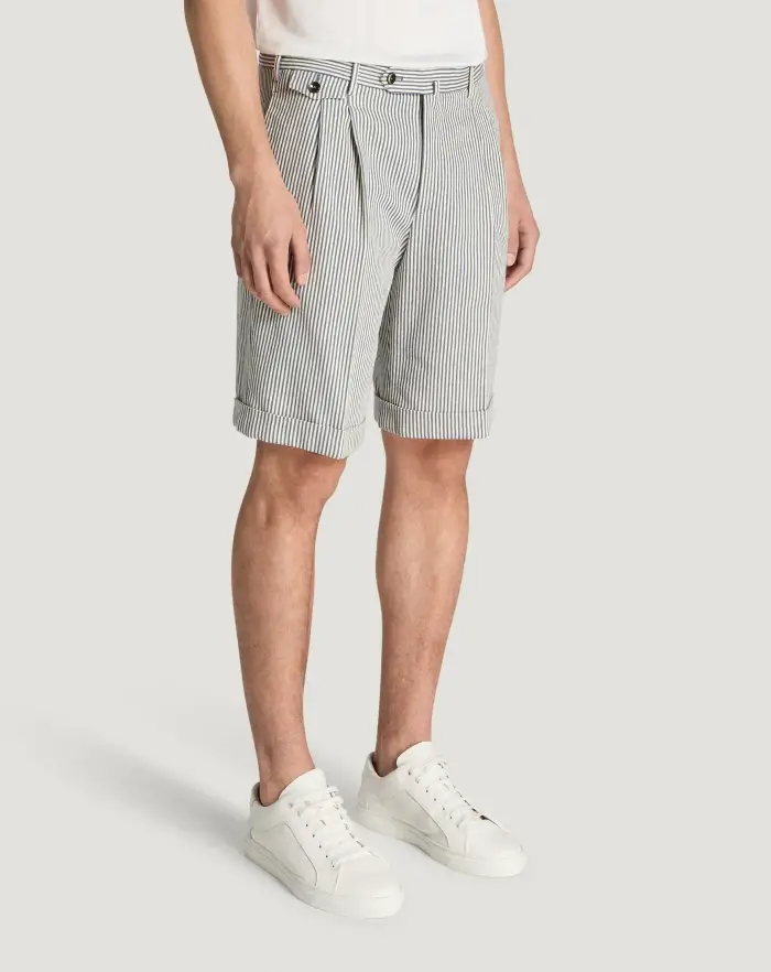 Pantaloni Torino Bermuda in cotone a righe Convenienza