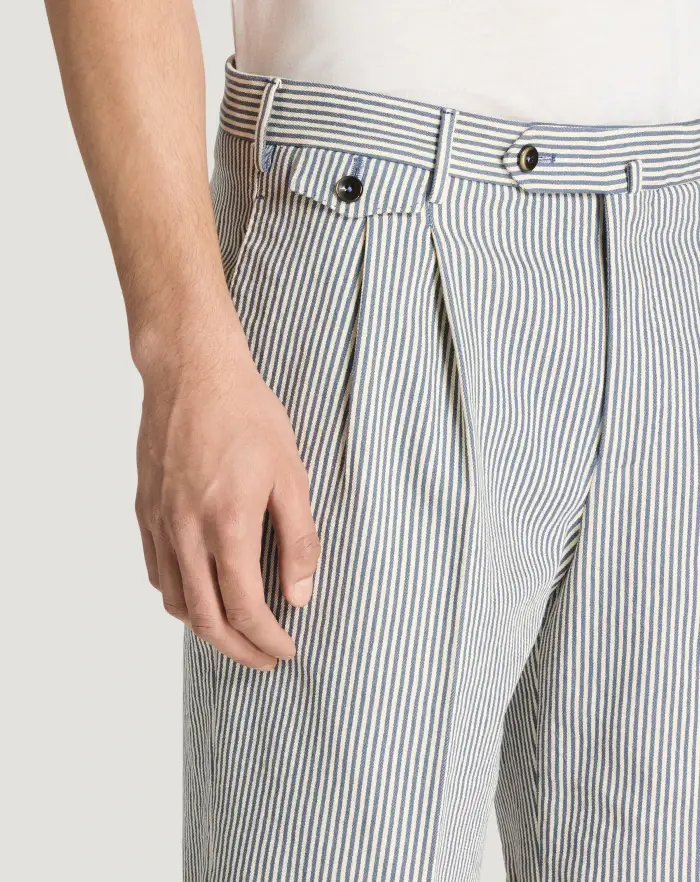 Pantaloni Torino Bermuda in cotone a righe Convenienza