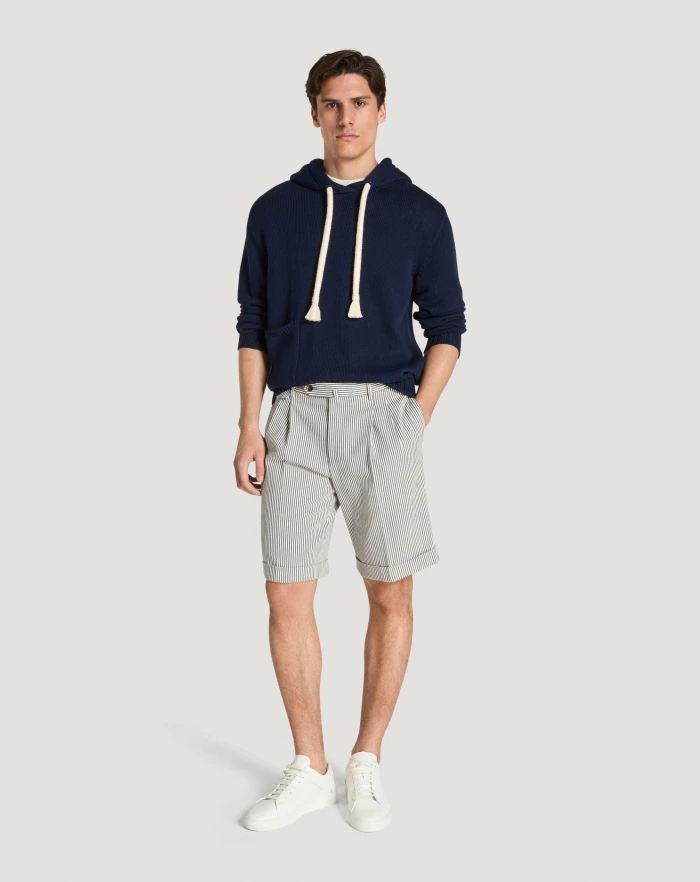 Pantaloni Torino Bermuda in cotone a righe Convenienza