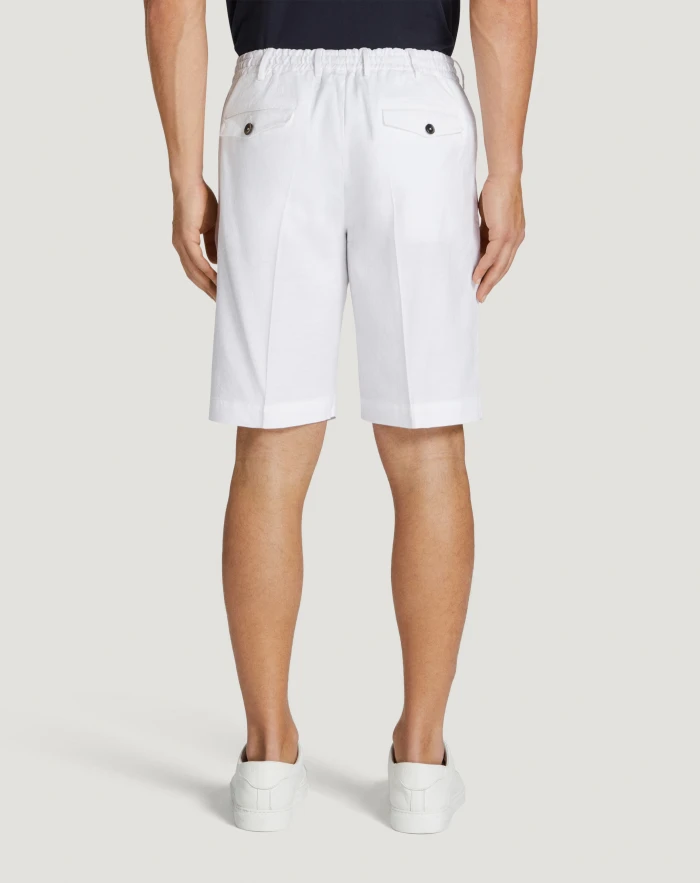 Pantaloni Torino Bermuda in lino stretch délavé Novità