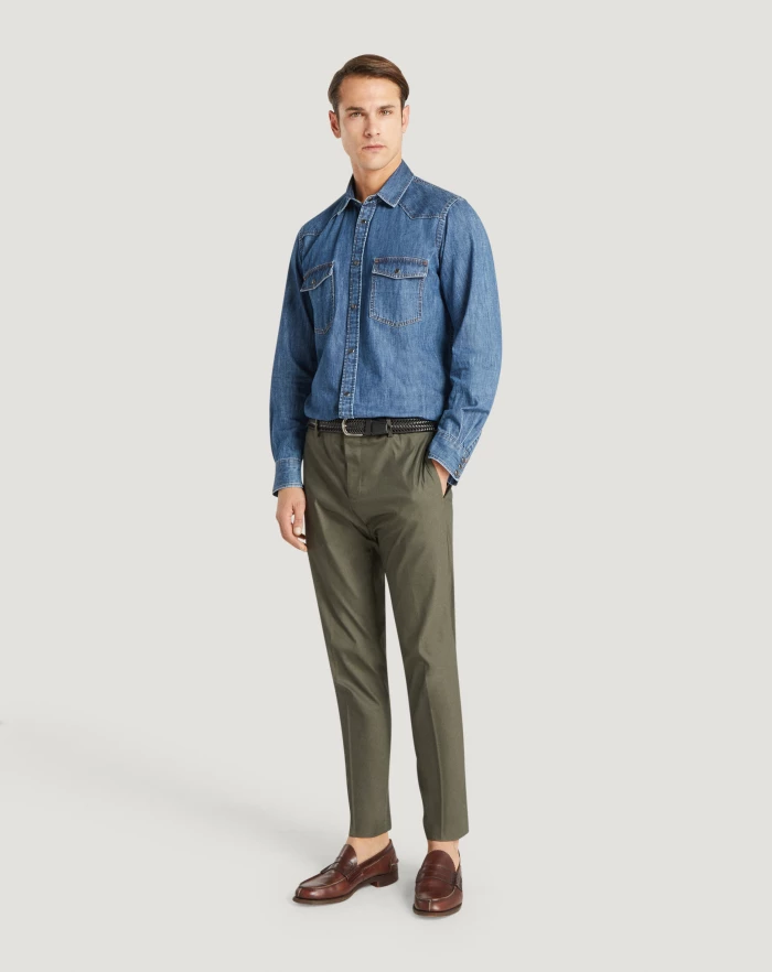 Pantaloni Torino Camicia in denim Sconti VIP