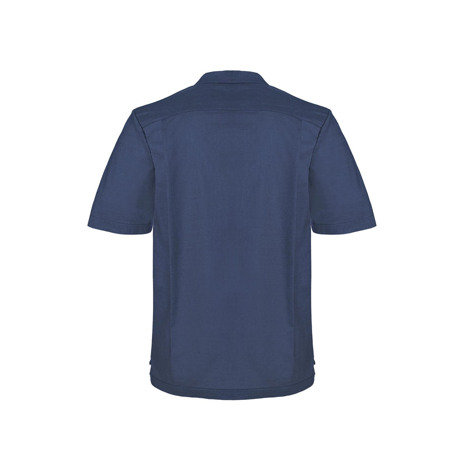 Paolo Pecora Camicia Regular in Lino Blue Navy con Bottoni Madreperla Qualità Garantita