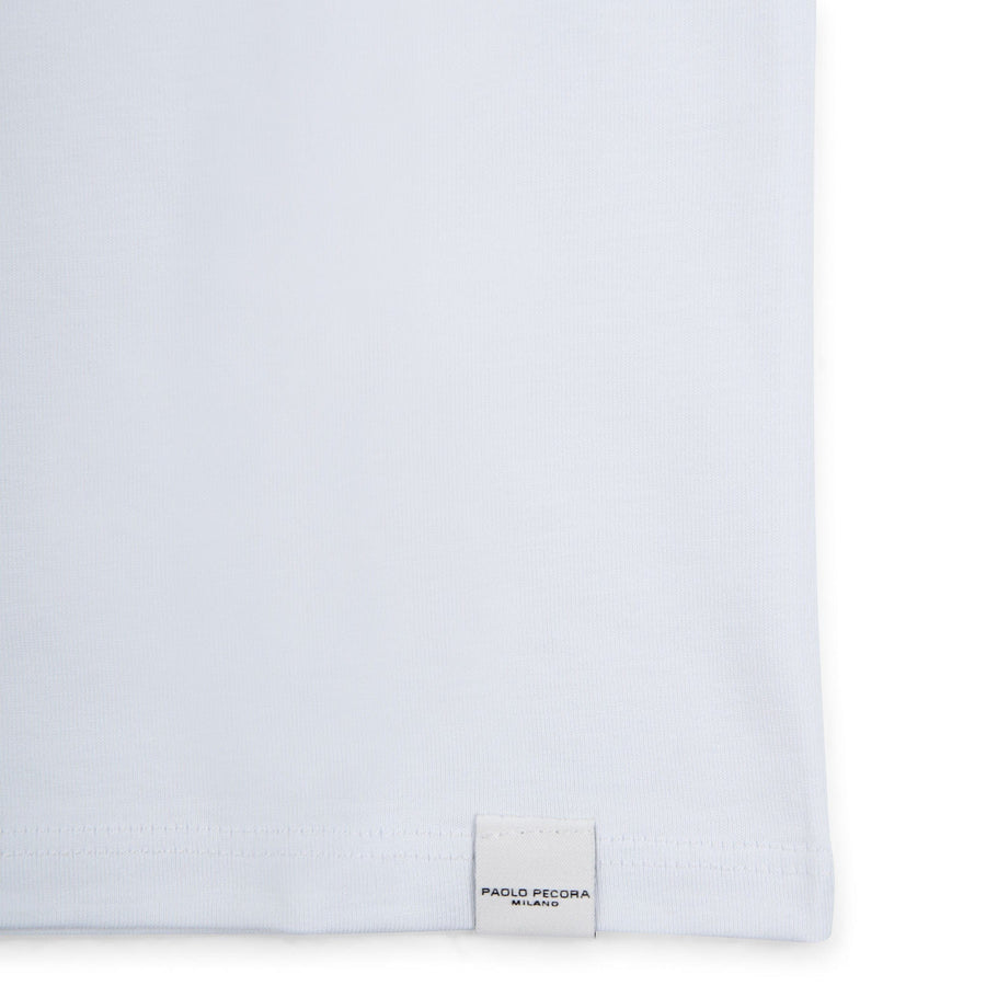 Paolo Pecora T-shirt in Jersey Bianca "Planet" by Pietro Terzini Presa