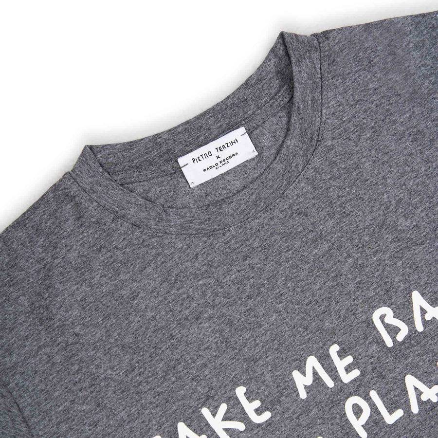 Paolo Pecora T-shirt in Jersey Grigio Melange "Planet" by Pietro Terzini Offerta