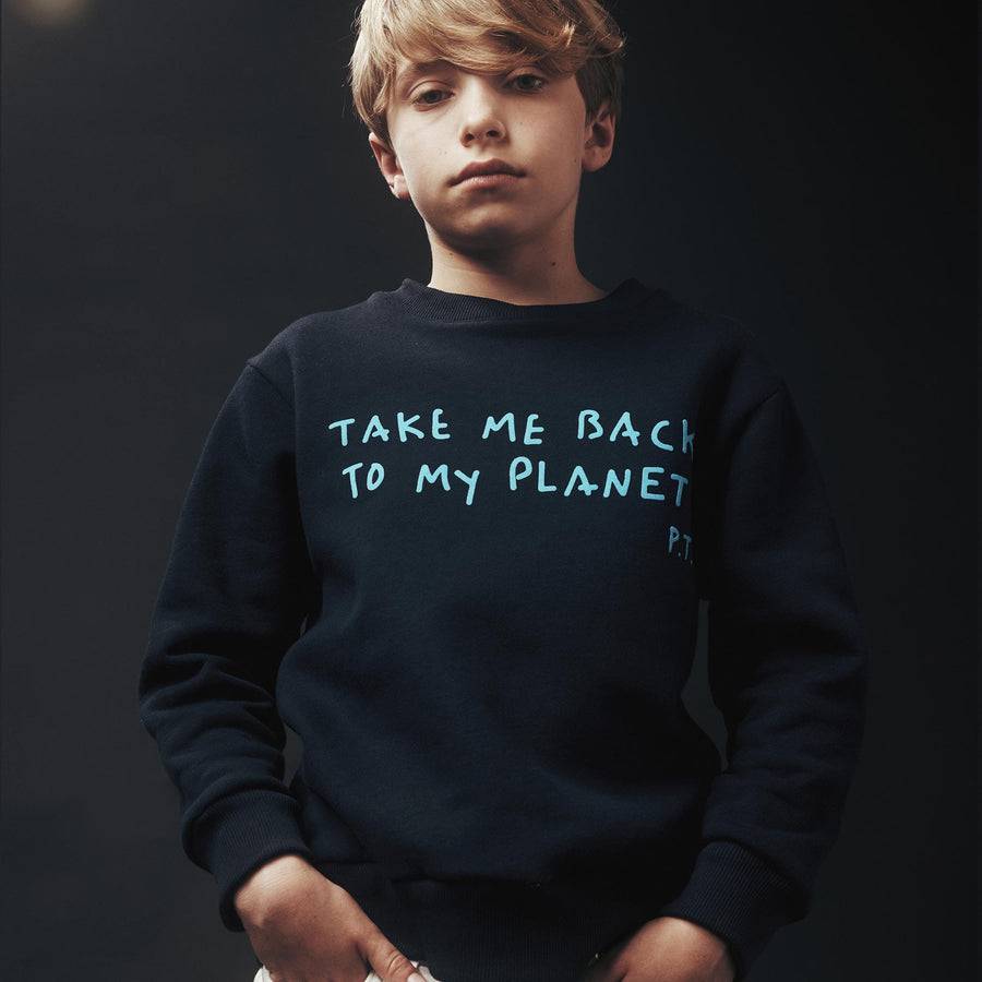 Paolo Pecora Felpa Girocollo Blu Navy "Planet" by Pietro Terzini Online