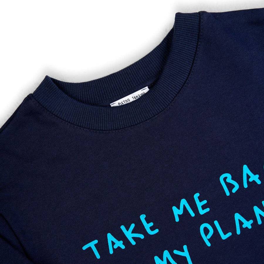 Paolo Pecora Felpa Girocollo Blu Navy "Planet" by Pietro Terzini Online