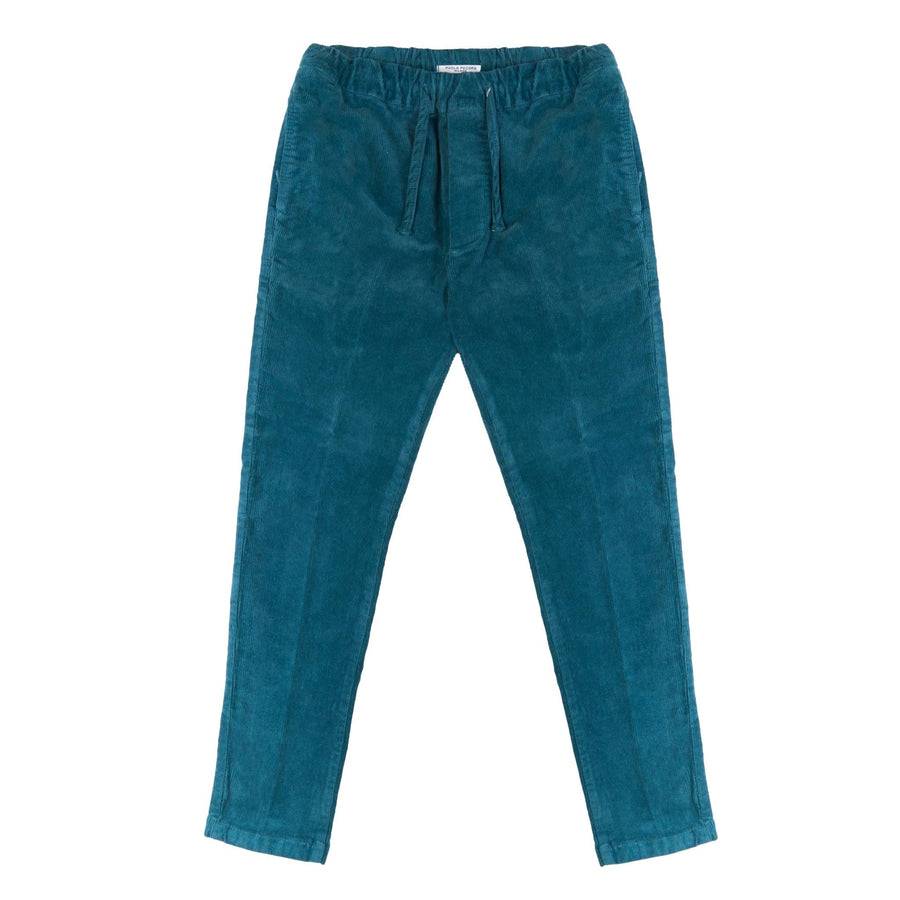 Paolo Pecora Pantaloni Chino Coulisse di Velluto Ottanio Outlet