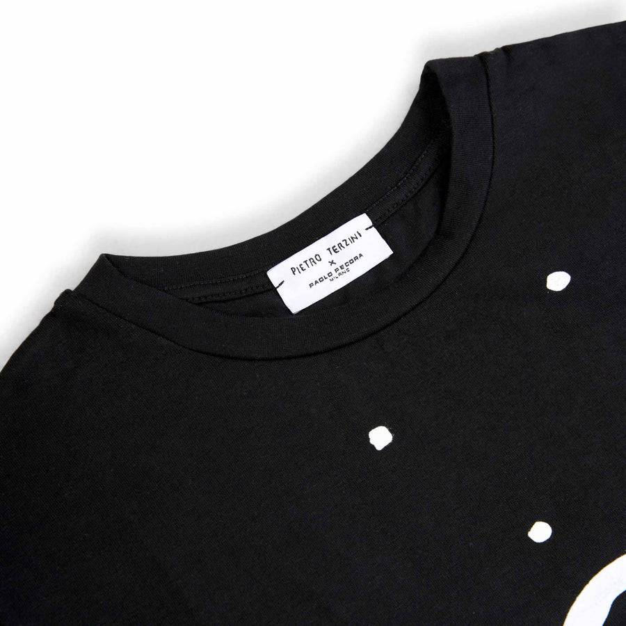 Paolo Pecora T-shirt in Jersey Nera "Space" by Pietro Terzini Saldi