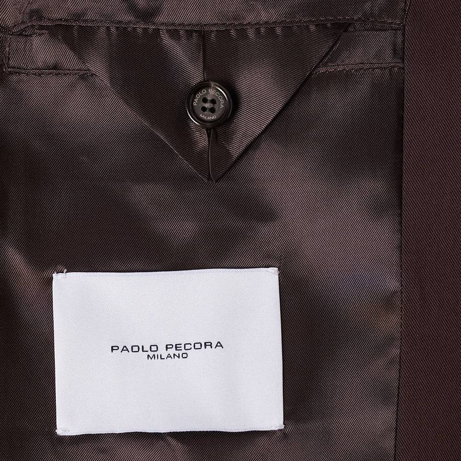 Paolo Pecora Blazer Monopetto in Cotone Fluido - Ebano Promozione