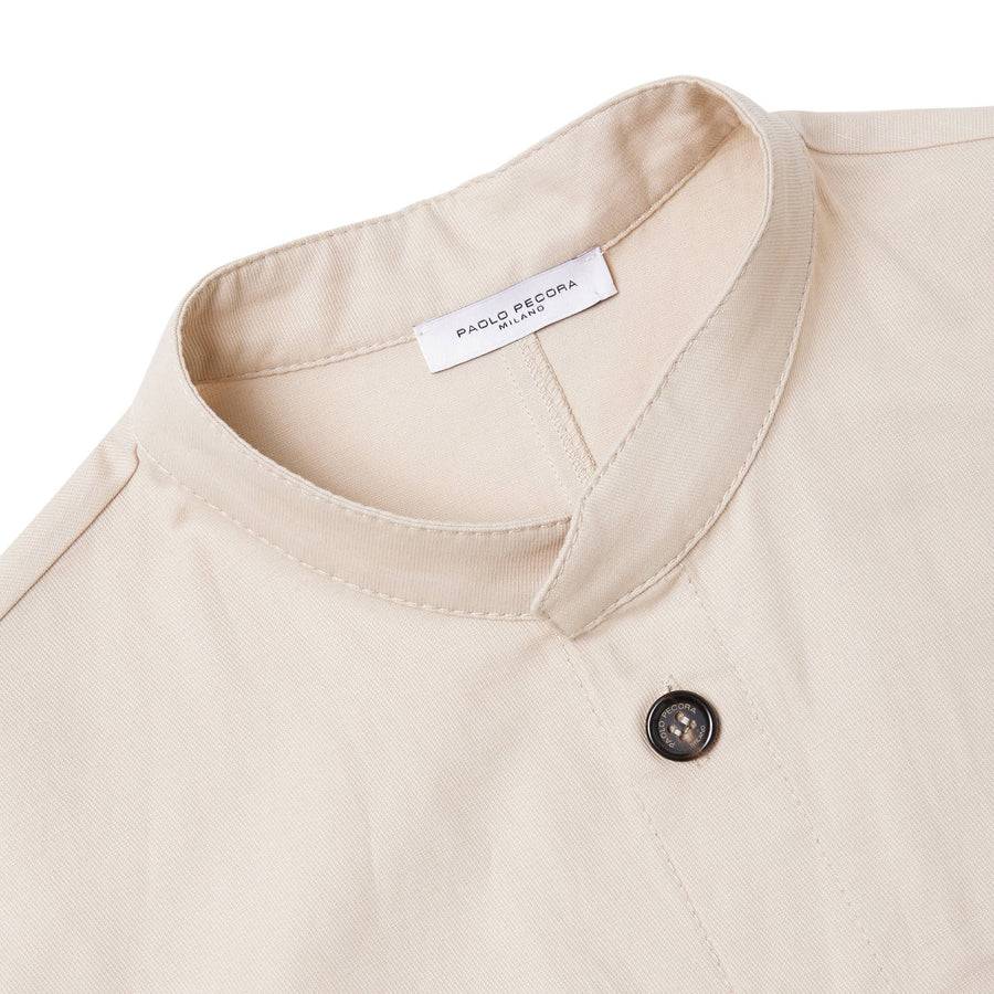 Paolo Pecora Overshirt Coreana - Sabbia Soddisfazione Garantita