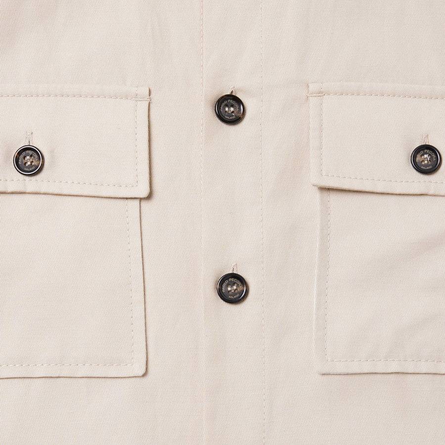 Paolo Pecora Overshirt Coreana - Sabbia Soddisfazione Garantita