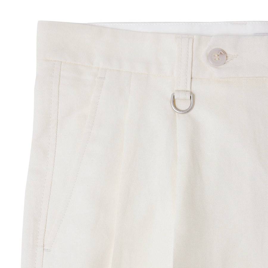 Paolo Pecora Bermuda Sartoriale in Tela di Cotone Lino - Bianco Qualità Garantita