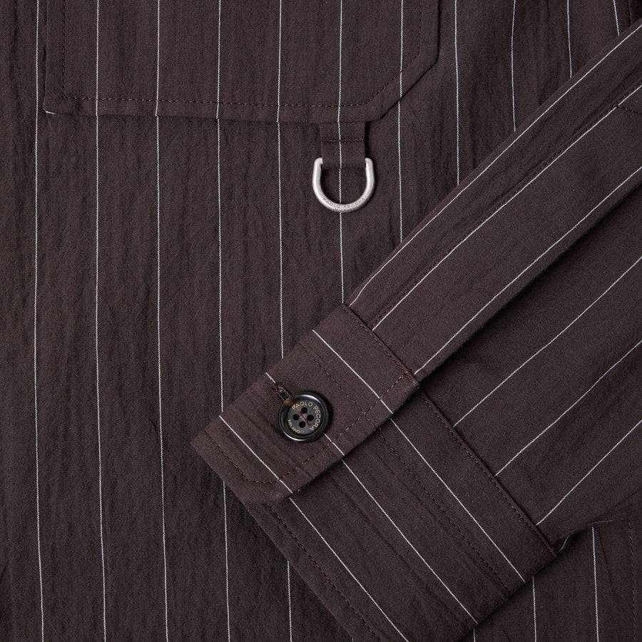 Paolo Pecora Overshirt Seersucker Gessato - Ebano Online
