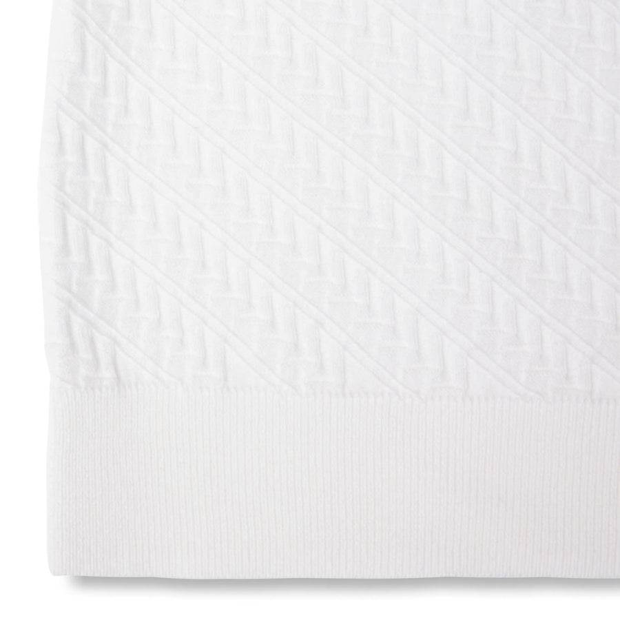 Paolo Pecora Maglia in Cotone Extrafine - Bianco Motivo Chevron Promozione