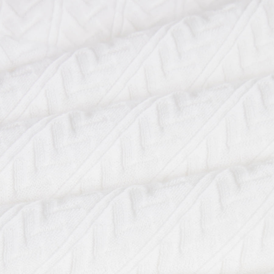 Paolo Pecora Maglia in Cotone Extrafine - Bianco Motivo Chevron Promozione
