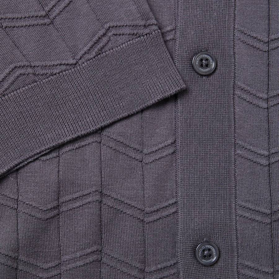 Paolo Pecora Maglia in Seta Cotone Extrafine - Grigio Antracite Chevron Saldi