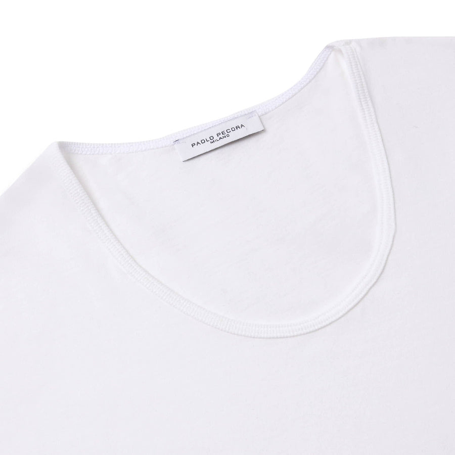Paolo Pecora T-Shirt in Jersey Puro Cotone - Bianco Offerte