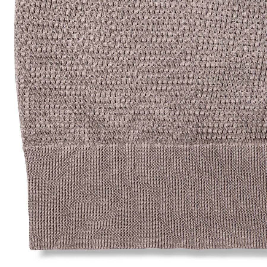 Paolo Pecora Maglia in Cotone Crepe Extrafine - Tortora Lavorazione Traforo Italia