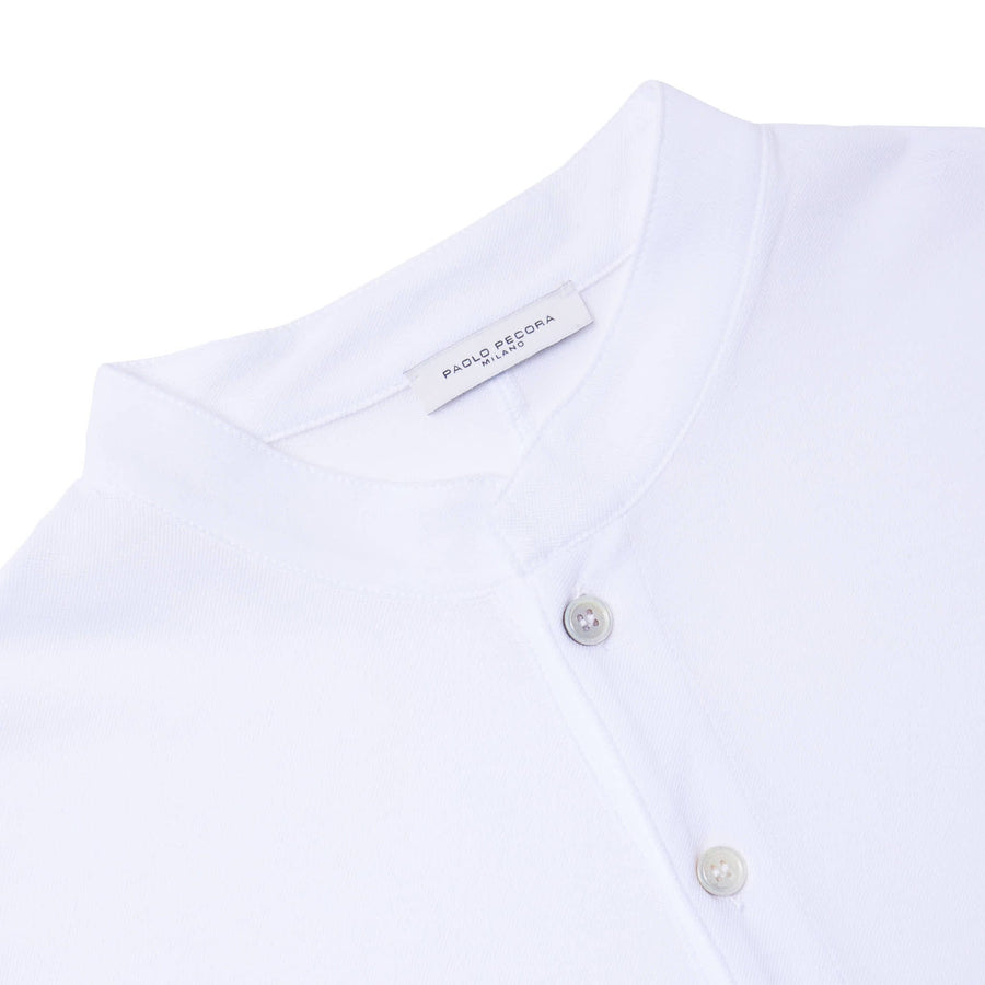 Paolo Pecora Polo Coreana in Cotone Piquet - Bianco In Linea