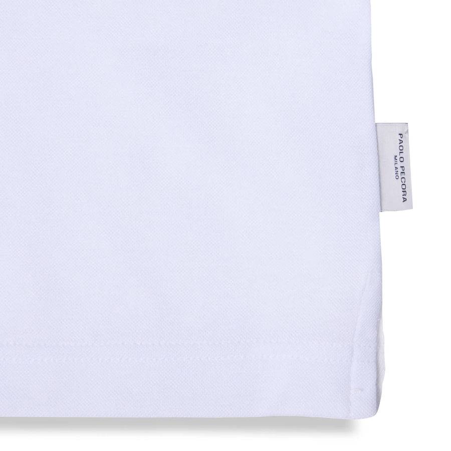 Paolo Pecora Polo Coreana in Cotone Piquet - Bianco In Linea