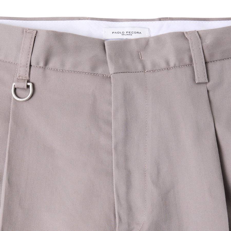 Paolo Pecora Chino Gabardina di Cotone Stretch - Tortora Nuovo