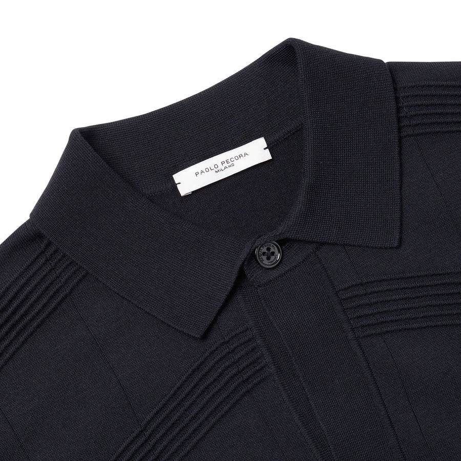 Paolo Pecora Maglia in Cotone Crepe Extrafine - Nero Spedizione Gratuita
