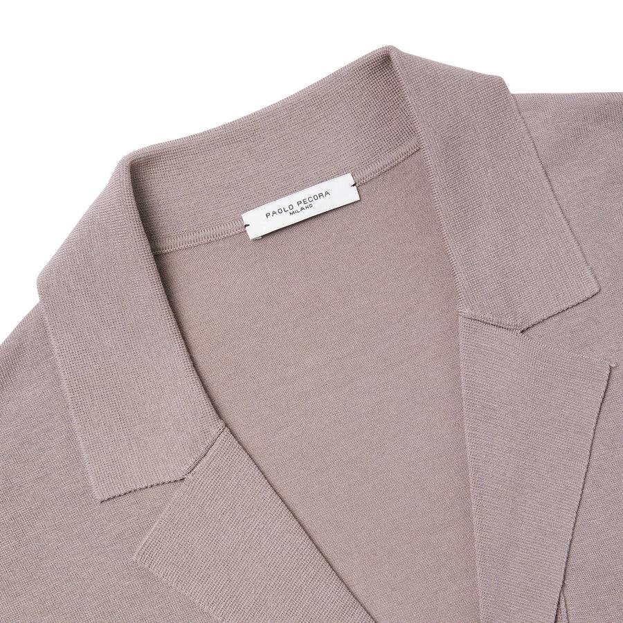 Paolo Pecora Cardigan Collo Giacca in Seta Cotone Extrafine - Tortora Soddisfazione Garantita