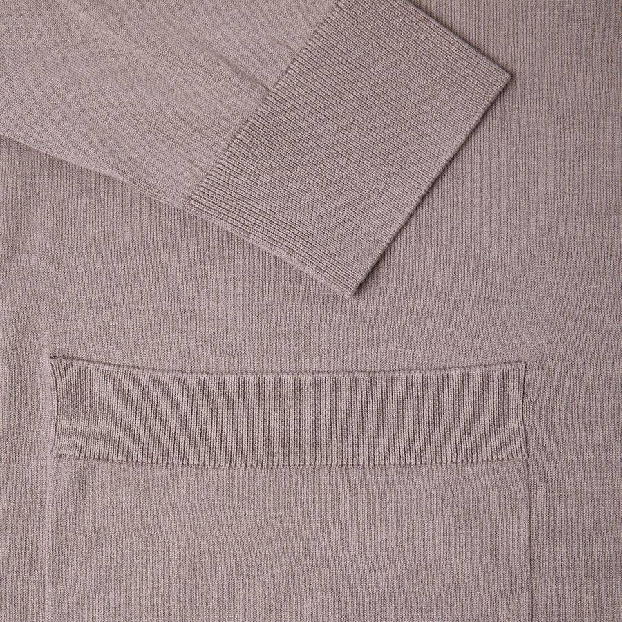 Paolo Pecora Cardigan Collo Giacca in Seta Cotone Extrafine - Tortora Soddisfazione Garantita