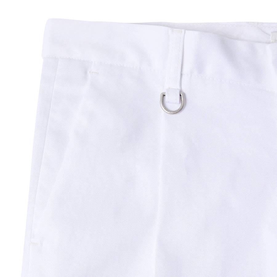 Paolo Pecora Chino Sartoriale in Gabardina di Cotone - Bianco Vendita Calda